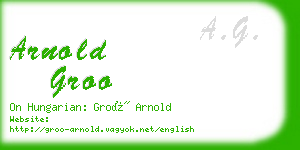 arnold groo business card